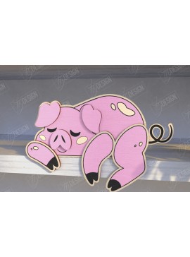 Σετ των 2 Intra απο ξύλο plywood 3mm-4mm πάχος - Funny Pig Shelf Sitters Cut Laser | CNC Δίασταση 20x20 cm INTRAFABR-123601178