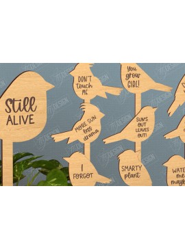 Σετ των 2 Intra απο ξύλο plywood 3mm-4mm πάχος - Αστεία φυτά Stakes | Διακόσμηση Κήπου Δίασταση 20x20 cm INTRAFABR-115821042