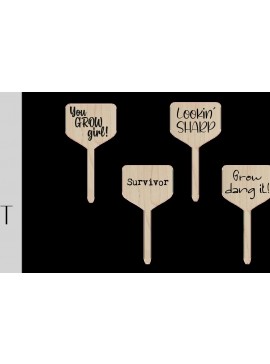 Σετ των 2 Intra απο ξύλο plywood 3mm-4mm πάχος - Funny Planter Tags Set 1 Δίασταση 20x20 cm INTRAFABR-9620452