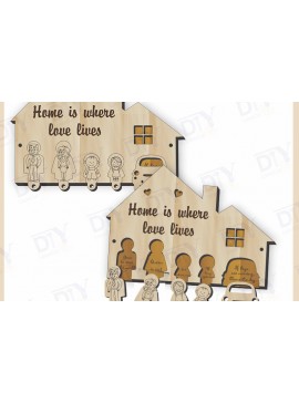 Σετ των 3 Intra απο ξύλο plywood 3mm-4mm πάχος - Funny Saying Κλειδιά 5 πλήκτρων  Δίασταση 4x4 cm INTRAFABR-125395698