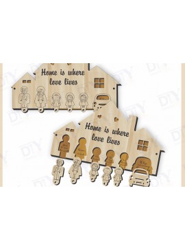 Σετ των 3 Intra απο ξύλο plywood 3mm-4mm πάχος - Αστεία ρητό κλειδοθήκη 6 πλήκτρων  Δίασταση 4x4 cm INTRAFABR-125396062