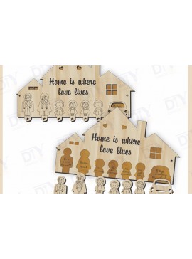 Σετ των 3 Intra απο ξύλο plywood 3mm-4mm πάχος - Αστεία ρητό κλειδοθήκη 7 πλήκτρων  Δίασταση 4x4 cm INTRAFABR-125396349