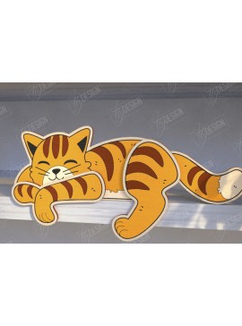 Σετ των 2 Intra απο ξύλο plywood 3mm-4mm πάχος - Funny Tiger Shelf Sitters Laser Cut |CNC Δίασταση 20x20 cm INTRAFABR-123426740