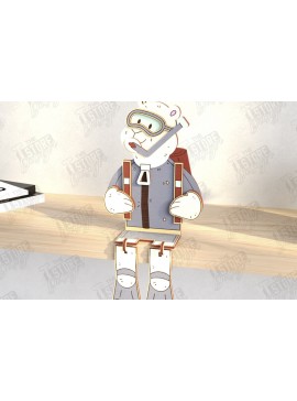 Σετ των 3 Intra απο ξύλο plywood 3mm-4mm πάχος - Αστεία τουριστική αρκούδα με λέιζερ |  CNC Δίασταση 20x20 cm INTRAFABR-121595061