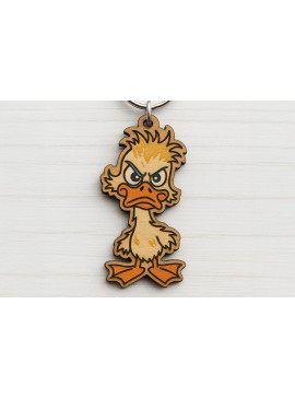 Σετ των 3 Intra απο ξύλο plywood 3mm-4mm πάχος - Μπρελόκ Furious Duck  Δίασταση 4x4 cm INTRAFABR-122093218