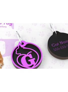 Σετ των 2 Intra απο ξύλο plywood 3mm-4mm πάχος - G | Ετικέτα αναγνώρισης γάτας |  κοπής με λέιζερ |  Δίασταση 20x20 cm INTRAFABR-92007459