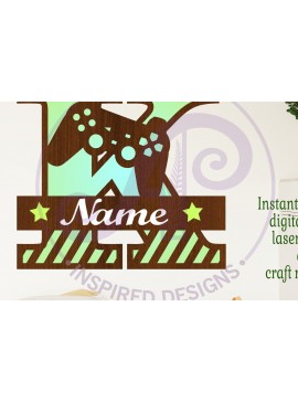 Intra απο ξύλο plywood 3mm-4mm πάχος - Κεφάλαιο μονόγραμμα παίκτη K  Δίασταση 30x20 cm INTRAFABR-109003925