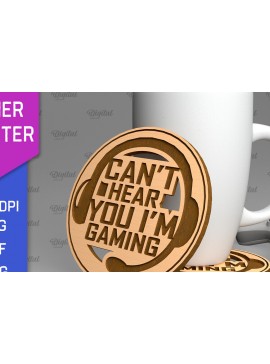 Σετ των 2 Intra απο ξύλο plywood 3mm-4mm πάχος - Gamer Coaster Cut Laser. Gamer Decor  Δίασταση 30x20 cm INTRAFABR-97717560