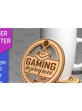 Intra απο ξύλο plywood 3mm-4mm πάχος - Gamer Coaster Cut Laser. Gamer Decor  Δίασταση 30x20 cm INTRAFABR-97717163