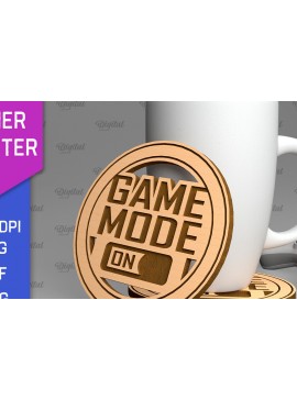 Σετ των 2 Intra απο ξύλο plywood 3mm-4mm πάχος - Gamer Coaster Cut Laser. Gamer Decor  Δίασταση 30x20 cm INTRAFABR-97717344