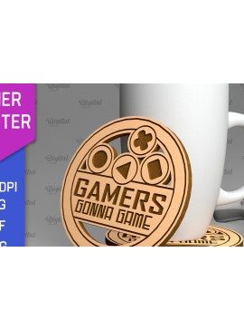 Σετ των 2 Intra απο ξύλο plywood 3mm-4mm πάχος - Gamer Coaster Cut Laser. Gamer Decor  Δίασταση 30x20 cm INTRAFABR-97717386