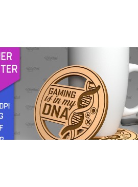 Σετ των 2 Intra απο ξύλο plywood 3mm-4mm πάχος - Gamer Coaster Cut Laser. Gamer Decor  Δίασταση 30x20 cm INTRAFABR-97717527