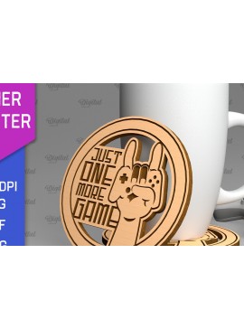 Σετ των 2 Intra απο ξύλο plywood 3mm-4mm πάχος - Gamer Coaster Cut Laser. Gamer Decor  Δίασταση 30x20 cm INTRAFABR-97717131