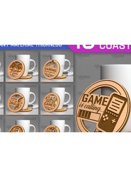 Σετ των 2 Intra απο ξύλο plywood 3mm-4mm πάχος - Πακέτο κοπής Laser Coasters Gamer Δίασταση 30x20 cm INTRAFABR-97729330