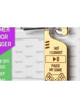 Intra απο ξύλο plywood 3mm-4mm πάχος - Gamer Door Hanger Laser. Πόμολο πόρτας  Δίασταση 30x20 cm INTRAFABR-98142013