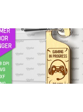 Intra απο ξύλο plywood 3mm-4mm πάχος - Gamer Door Hanger Laser. Πόμολο πόρτας  Δίασταση 30x20 cm INTRAFABR-98142049