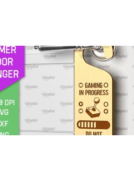 Intra απο ξύλο plywood 3mm-4mm πάχος - Gamer Door Hanger Laser. Πόμολο πόρτας  Δίασταση 30x20 cm INTRAFABR-98142081