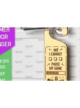 Intra απο ξύλο plywood 3mm-4mm πάχος - Gamer Door Hanger Laser. Πόμολο πόρτας  Δίασταση 30x20 cm INTRAFABR-98142118