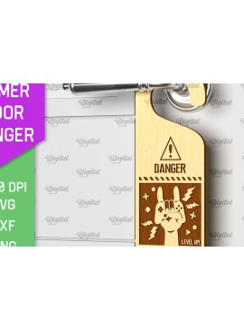 Σετ των 2 Intra απο ξύλο plywood 3mm-4mm πάχος - Gamer Door Hanger Laser. Πόμολο πόρτας  Δίασταση 30x20 cm INTRAFABR-98142151