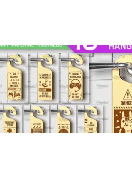Intra απο ξύλο plywood 3mm-4mm πάχος - Gamer Door Hangers Πακέτο κοπής με λέιζερ Δίασταση 30x20 cm INTRAFABR-98202072