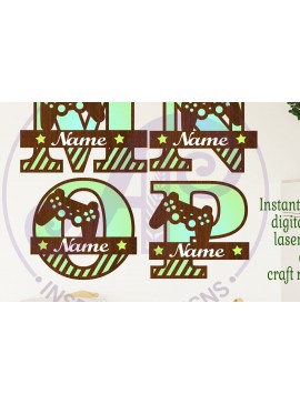 Σετ των 2 Intra απο ξύλο plywood 3mm-4mm πάχος - Πινακίδες ονόματος πακέτου γραμμάτων μονογράμματος παίκτη Δίασταση 30x20 cm INTRAFABR-109321145