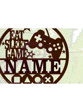 Σετ των 2 Intra απο ξύλο plywood 3mm-4mm πάχος -  αποκοπής  Sign Name Gamer Δίασταση 30x20 cm INTRAFABR-67324080