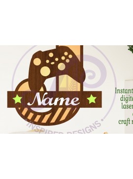 Σετ των 2 Intra απο ξύλο plywood 3mm-4mm πάχος - Gamer X κεφαλαίο μονόγραμμα Γράμμα J  Δίασταση 30x20 cm INTRAFABR-108988784