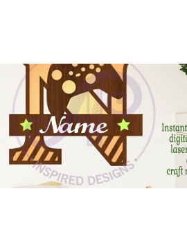 Intra απο ξύλο plywood 3mm-4mm πάχος - Gamer X Κεφάλαιο μονόγραμμα Γράμμα N  Δίασταση 30x20 cm INTRAFABR-108988677