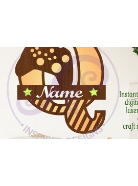 Σετ των 2 Intra απο ξύλο plywood 3mm-4mm πάχος - Gamer X κεφαλαίο μονόγραμμα Γράμμα Q  Δίασταση 30x20 cm INTRAFABR-108988562