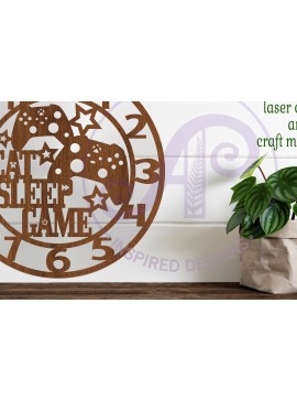 Σετ των 2 Intra απο ξύλο plywood 3mm-4mm πάχος - Gamer X Ρολόι τοίχου Laser Cut Files,  Δίασταση 30x20 cm INTRAFABR-95759065