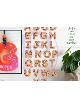 Σετ των 3 Intra απο ξύλο plywood 3mm-4mm πάχος - Μπρελόκ με σχέδια για γράμματα με θέμα το παιχνίδι Δίασταση 4x4 cm INTRAFABR-94288234