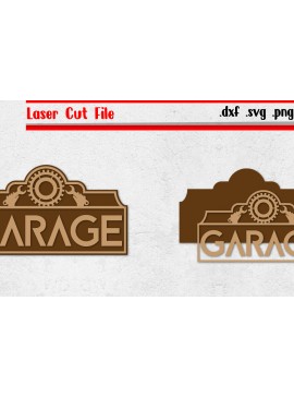 Intra απο ξύλο plywood 3mm-4mm πάχος - Garage Sign 3 - Vintage Sign Cut Laser Δίασταση 30x20 cm INTRAFABR-98690079