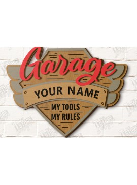 Intra απο ξύλο plywood 3mm-4mm πάχος - Πινακίδα γκαράζ|Μηχανική επιτοίχια πινακίδα |Man Cave Δίασταση 30x20 cm INTRAFABR-119067358