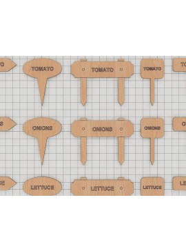 Σετ των 2 Intra απο ξύλο plywood 3mm-4mm πάχος - Σετ πασσάλων φυτών κήπου / Μαρκαδόροι φυτών Δίασταση 30x20 cm INTRAFABR-39958757