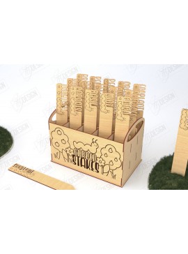 Σετ των 2 Intra απο ξύλο plywood 3mm-4mm πάχος - Σετ πασσάλων κήπου | Διακόσμηση Κήπου Δίασταση 20x20 cm INTRAFABR-119715700