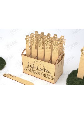 Σετ των 2 Intra απο ξύλο plywood 3mm-4mm πάχος - Σετ πασσάλων κήπου | Διακόσμηση Κήπου Δίασταση 20x20 cm INTRAFABR-119715708