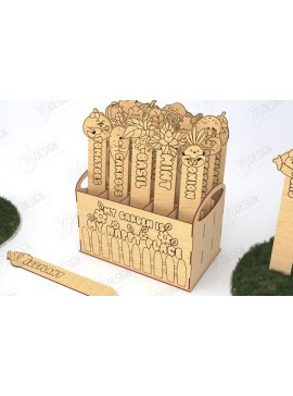 Σετ των 2 Intra απο ξύλο plywood 3mm-4mm πάχος - Σετ πασσάλων κήπου | Διακόσμηση Κήπου Δίασταση 20x20 cm INTRAFABR-119715698