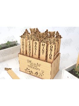 Σετ των 2 Intra απο ξύλο plywood 3mm-4mm πάχος - Σετ πασσάλων κήπου | Δείκτης φυτών | CNC Δίασταση 20x20 cm INTRAFABR-119250788