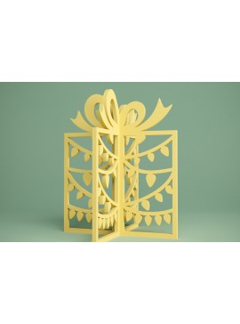 Σετ των 2 Intra απο ξύλο plywood 3mm-4mm πάχος -  γιρλάντα. 3D μόνιμο παρόν Δίασταση 30x20 cm INTRAFABR-81905694