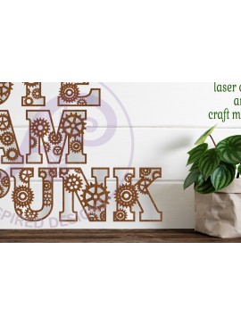 Σετ των 2 Intra απο ξύλο plywood 3mm-4mm πάχος - Πακέτο γραμμάτων αλφαβήτου Gear Steampunk Δίασταση 30x20 cm INTRAFABR-82035265