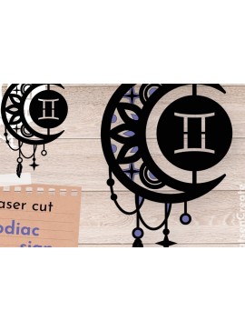 Intra απο ξύλο plywood 3mm-4mm πάχος - Ζώδιο Διδύμων, Ονειροπαγίδα  Δίασταση 30x20 cm INTRAFABR-66836254