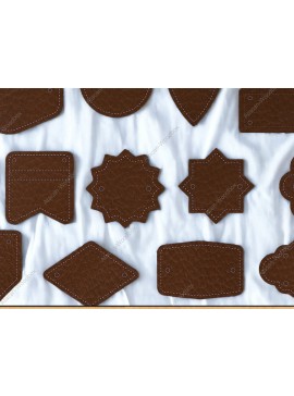 Σετ των 2 Intra απο ξύλο plywood 3mm-4mm πάχος - Επιγραφές και σχήματα ετικετών από γνήσιο δέρμα Δίασταση 30x20 cm INTRAFABR-92300162