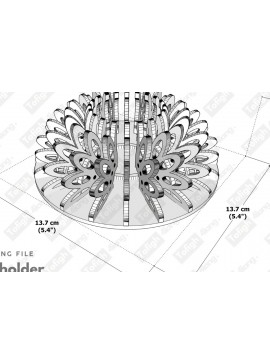 Σετ των 2 Intra απο ξύλο plywood 3mm-4mm πάχος - Γεωμετρική Κηροπήγιο Σχέδιο κοπής με λέιζερ Δίασταση 20x20 cm INTRAFABR-121863565