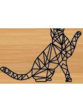 Intra απο ξύλο plywood 3mm-4mm πάχος - Γεωμετρική Γάτα Laser Μεταλλική διακόσμηση τοίχου Δίασταση 40x50 cm INTRAFABR-69975412