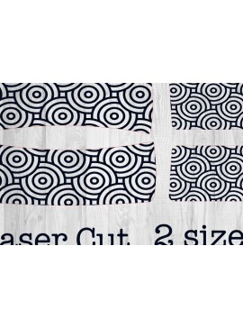 Σετ των 2 Intra απο ξύλο plywood 3mm-4mm πάχος - Κλιπ μαλλιών με γεωμετρικό κύκλο Δίασταση 30x20 cm INTRAFABR-80094068