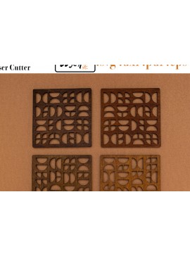 Σετ των 2 Intra απο ξύλο plywood 3mm-4mm πάχος - Γεωμετρικό  σουβέρ για κόφτη λέιζερ Δίασταση 30x20 cm INTRAFABR-53886269