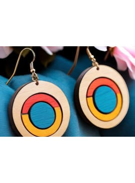 Σετ των 3 Intra απο ξύλο plywood 3mm-4mm πάχος - Σετ γεωμετρικό σκουλαρίκι 193 Δίασταση 3x3 cm INTRAFABR-118357144