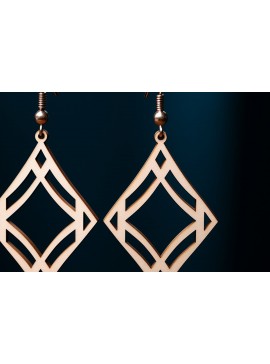 Σετ των 3 Intra απο ξύλο plywood 3mm-4mm πάχος -  κοπής με λέιζερ γεωμετρικό σκουλαρίκι  Δίασταση 3x3 cm INTRAFABR-95730364