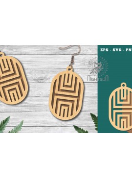 Σετ των 3 Intra απο ξύλο plywood 3mm-4mm πάχος - Γεωμετρικά σκουλαρίκια Laser Cut 15 Δίασταση 3x3 cm INTRAFABR-124448430