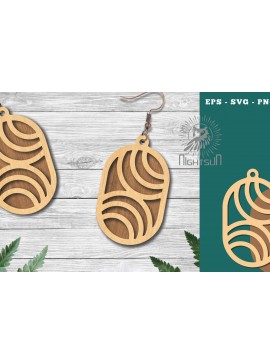 Σετ των 3 Intra απο ξύλο plywood 3mm-4mm πάχος - Γεωμετρικά σκουλαρίκια  6 Δίασταση 3x3 cm INTRAFABR-124447982